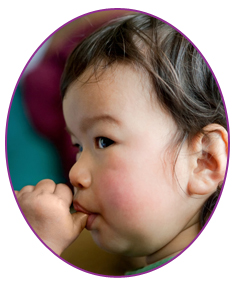 stock photo toddler sucking her thumb